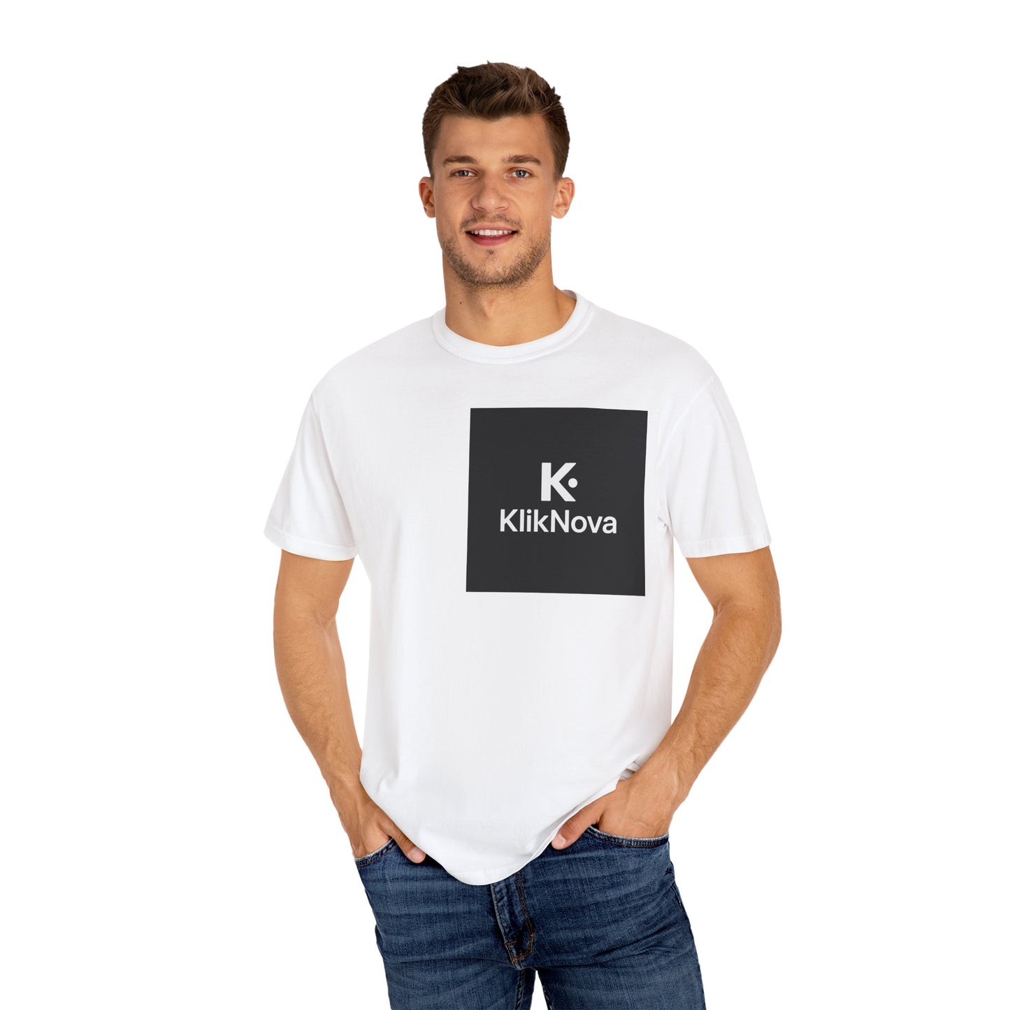Unisex Garment-Dyed T-shirt with KlikNova Logo